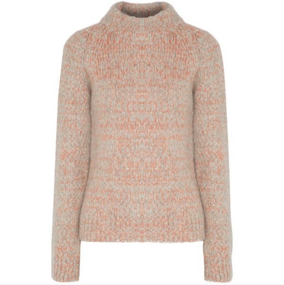 DUFFY Marled Cable Knit Alpaca Blend Sweater